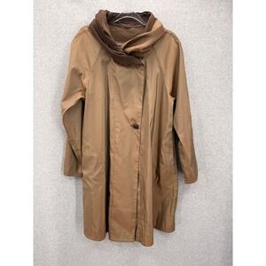 Mycra Pac Donatella Reversible Raincoat Women M Bronze Accordion Hood Travel Bag